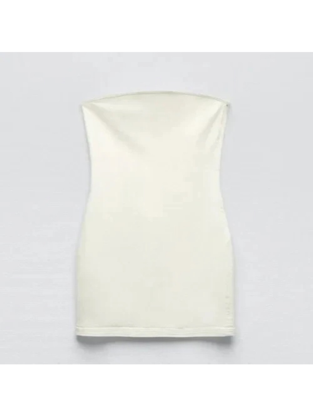 Zara Strapless Cream Bodycon Mini Dress